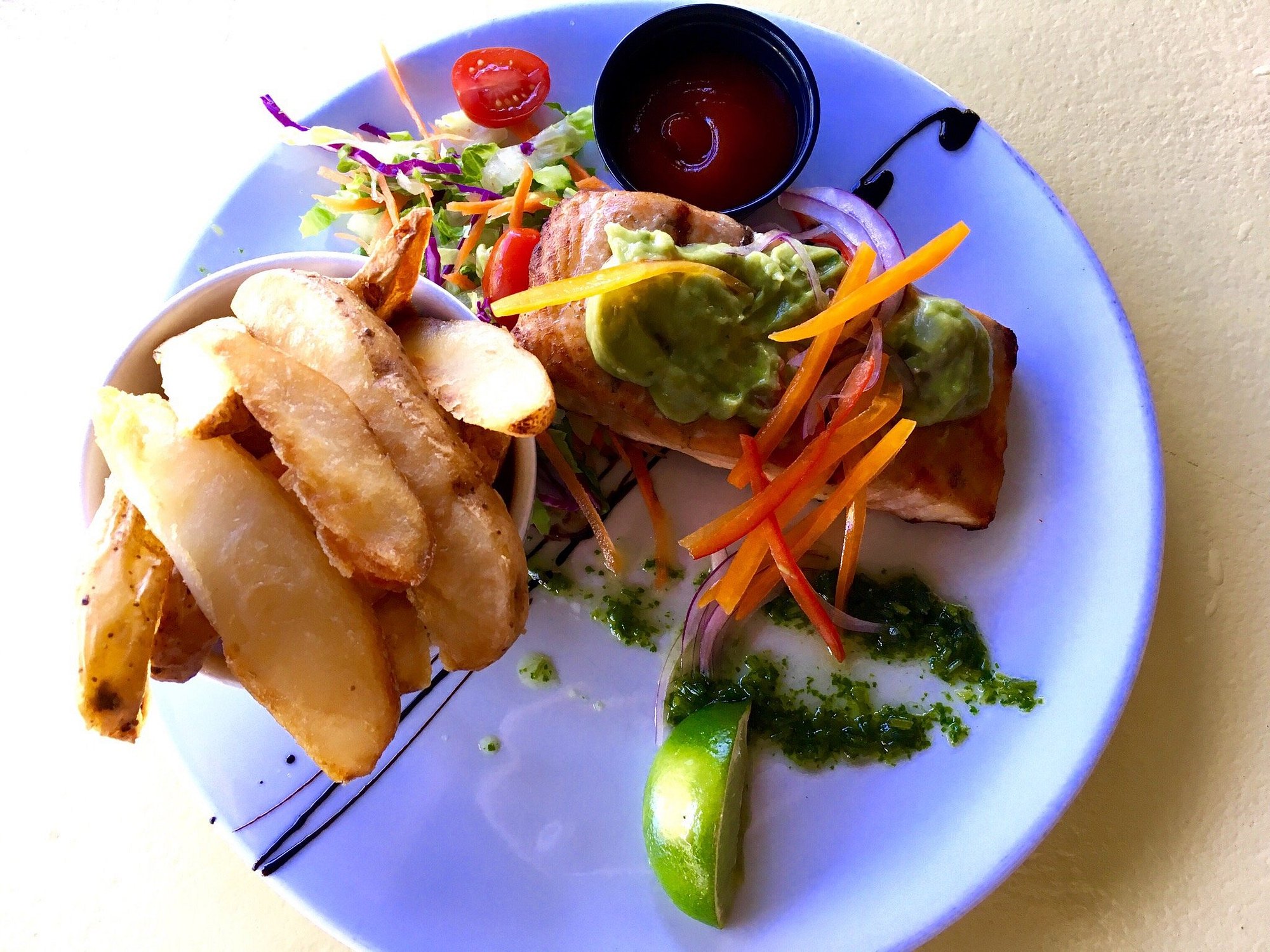 Mamacita Restaurant Culebra Island Flamenco Beach Salmon