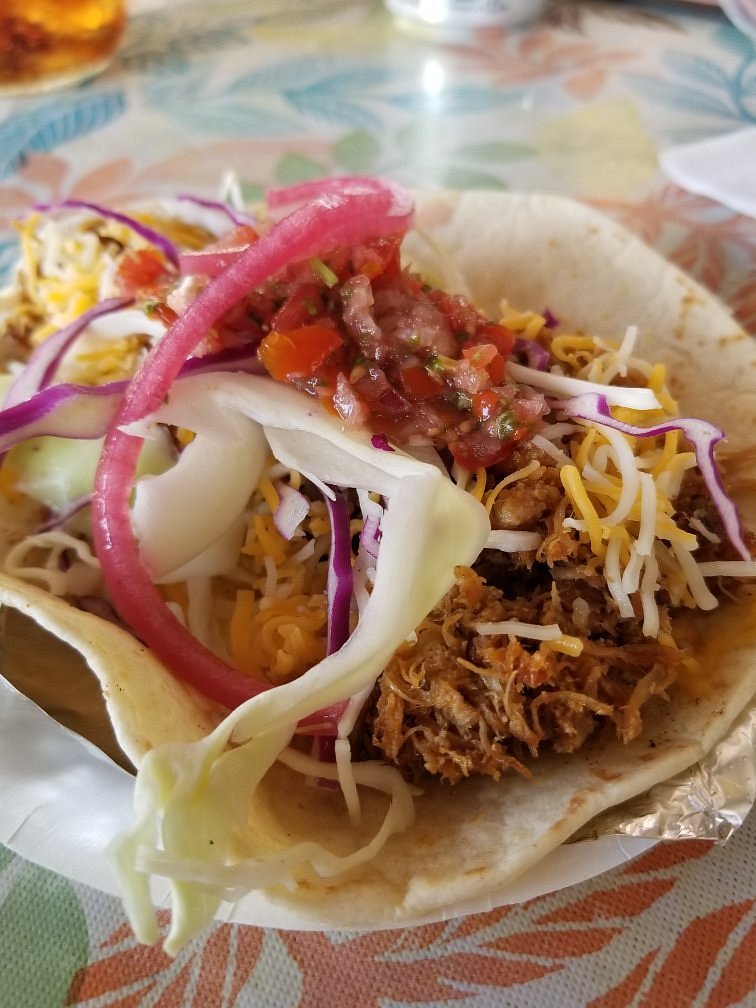 Zacos Tacos Culbra Island Flamenco Beach Pork Carnita Taco